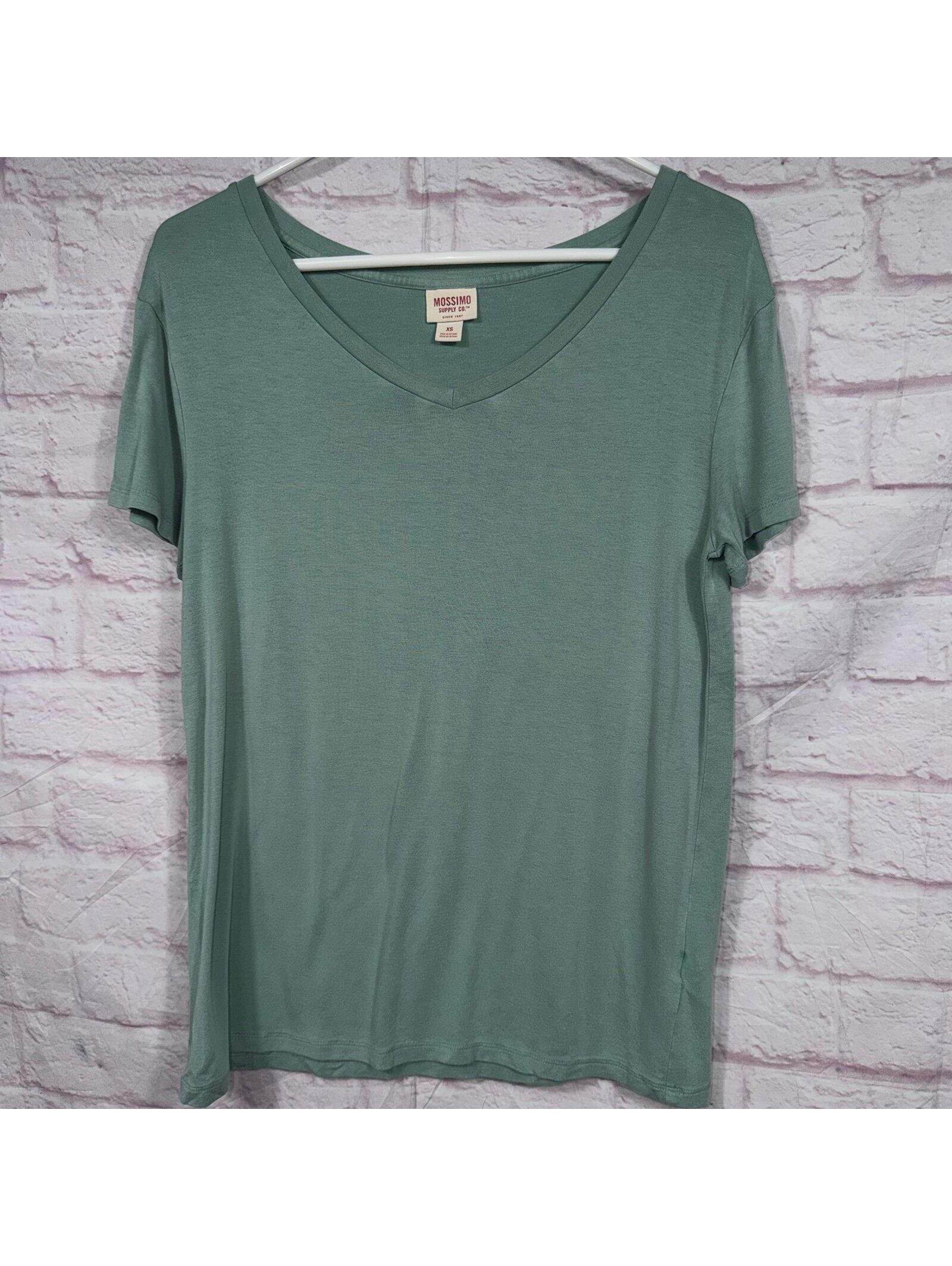 Mossimo Supply Co. Xs Green V-Neck T-Shirt